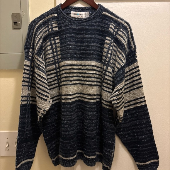New Era Other - Vintage New Era Navy and White Striped Men's Crewneck Sweater size XL